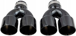 Mtuning Auspuffendstück Typ: 36 89mmx2 Eingang 70mm Schwarz Chrom Set Mtuning Auspuffendstück Typ: 36 89mmx2 Eingang 70mm Schwarz Chrom Set