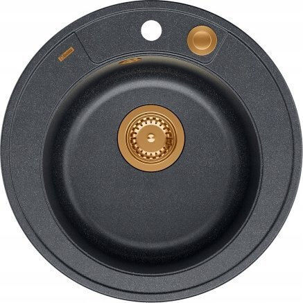 GraniteQ Morgan 210 Chiuvetă De Bucătărie Drop-In 51x51cm Neagră