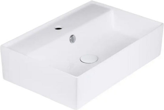 Aquaform Επικαθήμενος Νιπτήρας Κεραμικός με Μπαταρία 59.5x40x15.5cm Λευκός