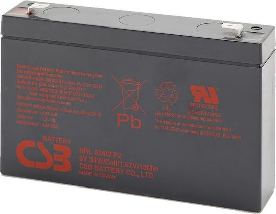 CSB UPS-Batterie mit Gewicht 9Ah und Spannung 6V