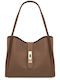 Grey Leather Women's Shoulder Bag
