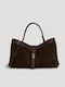 Leather Women's Shoulder Bag Suede Brown