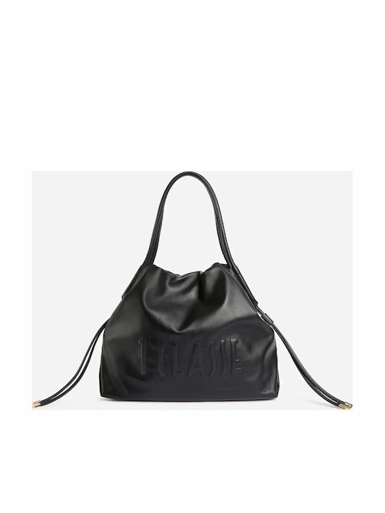 Women's Leather Shopper Bag Black