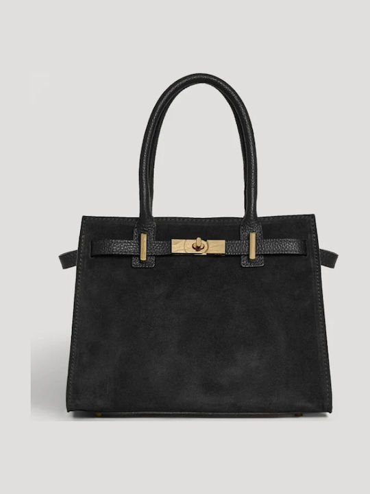 Leather Women's Handbag Suede Black