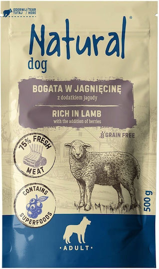 Natural Wet Dog Food With Lamb And Blueberries 500gr