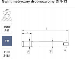 Fanar Thread M 8x1 Ngmm/2-p Din-2181 6hx Hsse-pm Ticn Hrc40 6032643 5900920280306 Fanar Thread M 8x1 Ngmm/2-p Din-2181 6hx Hsse-pm Ticn Hrc40 6032643 5900920280306