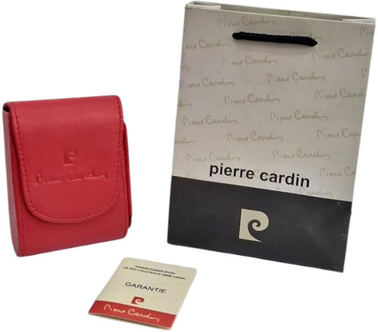 Pierre Cardin Кожена Табакерка Калъф За Пакет Цигари Червена 99405-203