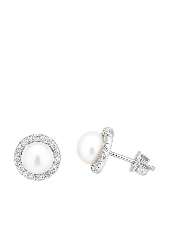 Xryseio Silver Earrings with Stones & Pearls Xryseio Silver Earrings with Stones & Pearls