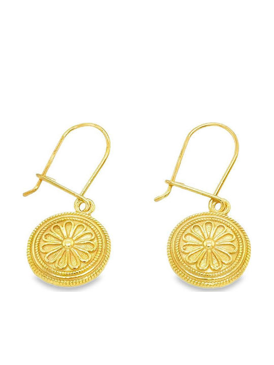 Drandakis Silver Gold Plated Dangle Earrings