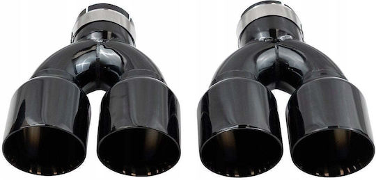Poujoulat Exhaust Termination Type 36 101mmx2 Inlet 67mm Black Chrome Set
