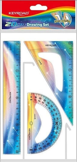 Keyroad Keyroad Geometrische Werkzeuge Kunststoff Satz 20cm Grau