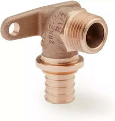 Rehau Wall-Mounted Pipe Elbow Fitting External Thread 16 R1/2 Rautitan Rx Brass Lead-Free