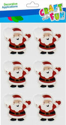 Craft with Fun Stickers with Santa Claus and Flakes Pattern 6 Pieces