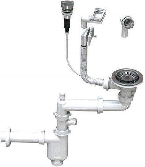 Akces-Med Plastic Sink Siphon with Overflow