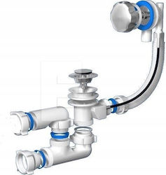 Akces-Med Kunststoff Siphon mit Überlauf und Ausgang 50mm Silber Akces-Med Kunststoff Siphon mit Überlauf und Ausgang 50mm Silber