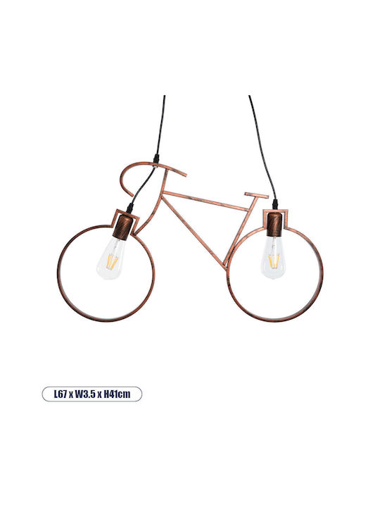 GloboStar Bike Hanging Ceiling Light Brown with...