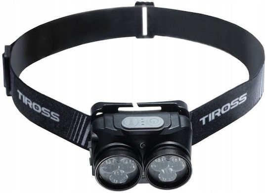 Tiross Wiederaufladbarer LED-Kopflampe IP44 mit Maximaler Helligkeit 600 Lumen
