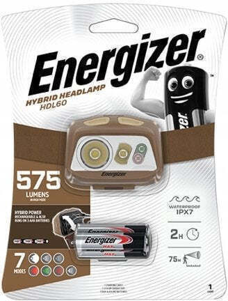 Energizer Rechargeable LED Headlamp IPX7 with Maximum Brightness 575lm