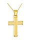 Papoulidis Jewellery Мъжки Златен Кръст 14 Карата Двулицев Без Верижка