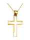 Papoulidis Jewellery Мъжки Златен Кръст 14 Карата Двулицев Без Верижка