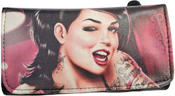 Kalliopi Silver Tabaktasche Künstliches Leder Design Pin Up Girl 14x8cm Kalliopi Silver Tabaktasche Künstliches Leder Design Pin Up Girl 14x8cm