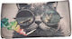 Kalliopi Silver Tabaktasche Künstliches Leder Design Katze 14x8cm