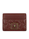Leather Women's Card Wallet Burgundy