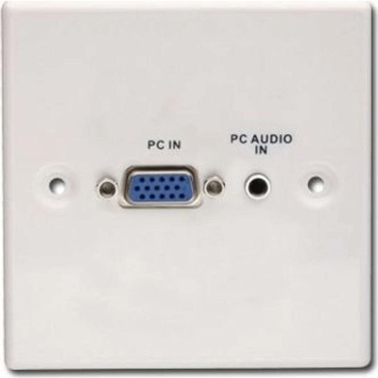 Lindy 60211 Metallischer Wandsteckdose Vga & 3.5mm Stereo Jack Hochbelastbar