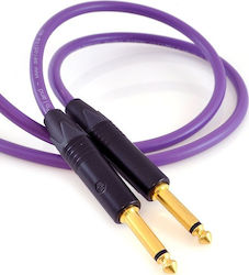 Melodika Melodika Studio- und Musikinstrumentenkabel 6,3mm Stecker - 6,3mm Stecker 1,5m Lila