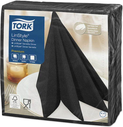 Tork Χαρτοπετσέτα 1Φ Μαύρη 39x39εκ. τμχ