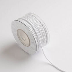 Șiret Rotund Mat Tricolor 4mm Alb