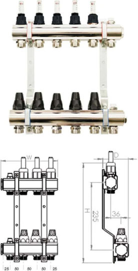 SiGMA-Li Pipe Manifold Brass Female 509mm