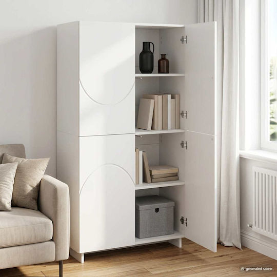 Double Door Wardrobe White 79x41x151cm