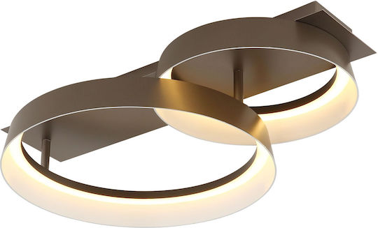 Globo Lighting Πλαφονιέρα Οροφής Καφέ με Ενσωματωμένο LED