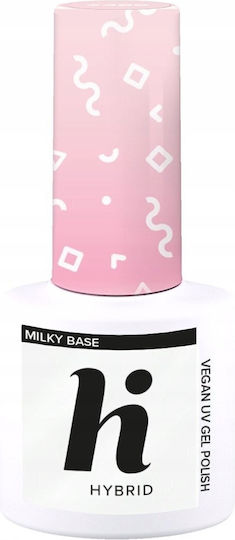 Hi Hybrid Base Coat / Top Coat für UV/LED Halbmatt Nagellacke 5ml Milky