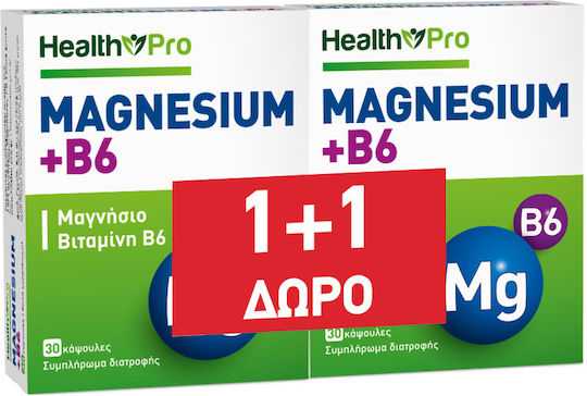 Health Pro Promo Magnesium Bisglycinat 500mg & B6 Nahrungsergänzungsmittel Magnesium & Vitamin B6 2x30 Tabletten
