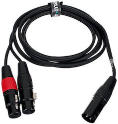 The Sssnake Kabel 2 x XLR-Buchse / XLR-Buchse / XLR-Stecker - 2 x XLR-Buchse / XLR-Buchse / XLR-Stecker Schwarz 1,6m