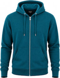 Grafgo Cardigan Petrol Blue with Hood