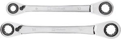 Einhell Set of 2 Single Straight Polygon Wrenches with Ratchet Mechanism