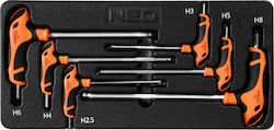Neo Tools Σετ 6 Κλειδιά Allen σε Σχήμα Ταφ 84-254