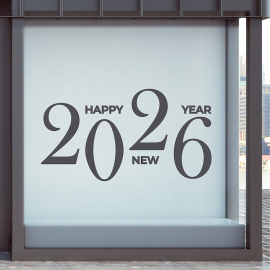Weihnachtliche Anzeige Happy New Year 2026 120x65cm