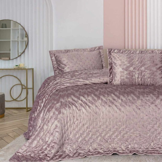 Cottonbox Κουβερλί Σετ King Size Powder Pink 250x240cm 3τμχ