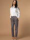 Calypso Women's Fabric Trousers in Relaxed Fit Grey
