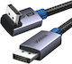 Cablu DisplayPort 2.1 2 m Conector la 90 de grade 80 Gbps 16k 60hz 8k 120hz 4k 240hz Textil împletit Ugreen
