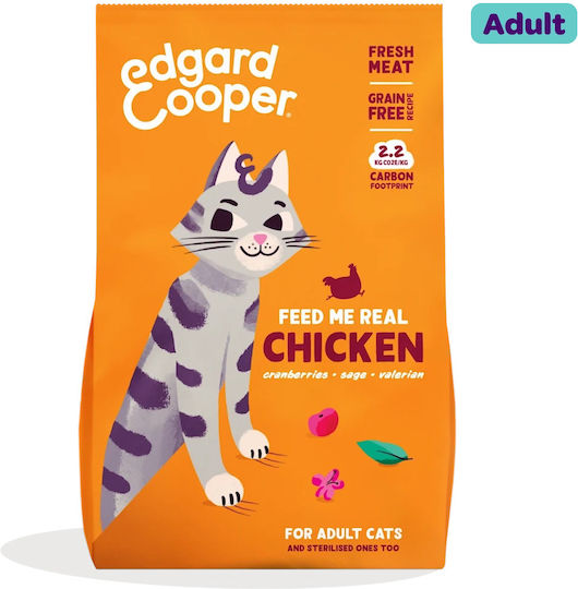 Edgard Cooper Fresh Chicken Dry Cat Food Grain-Free For Adult Neutered Cats With Chicken / Meat / Salmon 4kg