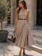 Sommer Midi Hemdkleid Beiges