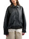 Long Women's Bomber Jacket Black