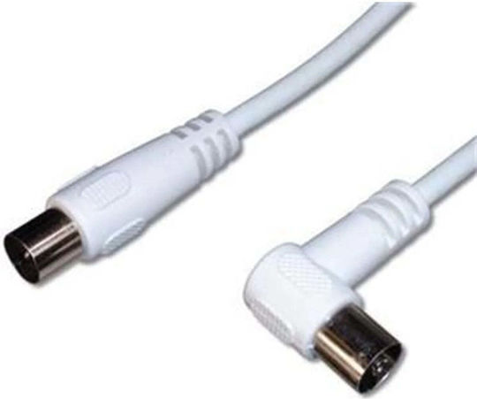 PremiumCord Cablul De Antenă Coaxial Masculin - Coaxial Feminin Alb 3m 1 Bucată