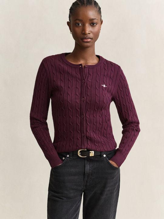 Gant Women's Knitted Cardigan with Buttons Burg...