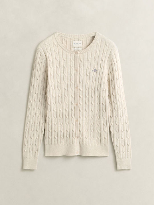 Gant Women's Knitted Cardigan with Buttons Beige